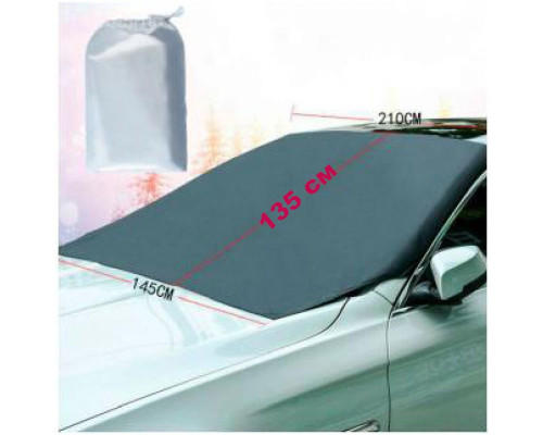 Накидка чохол на лобове скло авто на магнітах 210х145х125 + 2 чохла на дзеркала