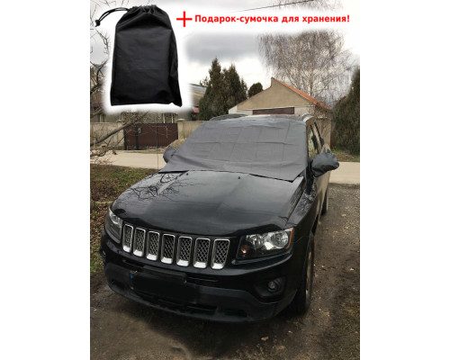 Накидка чохол на лобове скло авто на магнітах 210х145х125 + 2 чохла на дзеркала