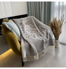 Плед бавовняний SoundSleep Wings сірий 140х200 см