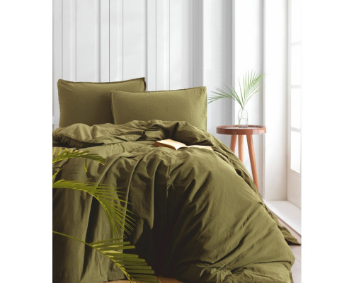 Комплект постельного белья SoundSleep Stonewash Adriatic Оливковый евро