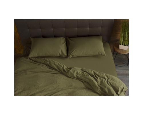 Комплект постельного белья SoundSleep Stonewash Adriatic Оливковый евро