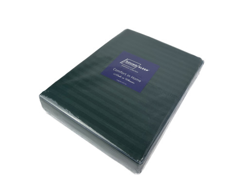 Комплект постельного белья SoundSleep Stripe Dark Green сатин-страйп темно-зеленый семейный