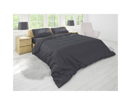 Простынь на резинке Stripy Graphite SoundSleep бязь 90х200 см