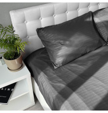 Комплект постільної білизни Fiber Grey Stripe Emily мікрофібра сірий євро