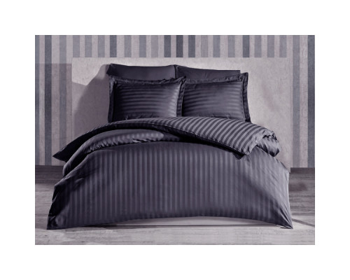 Наволочка с кантом Stripe Solar SoundSleep сатин-страйп черная 50х70 см