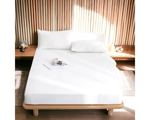 Простынь на резинке фланелевая Delicacy SoundSleep белая 160х200 см