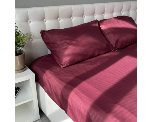 Комплект постельного белья Fiber Bordo Stripe Emily микрофибра бордо полуторный
