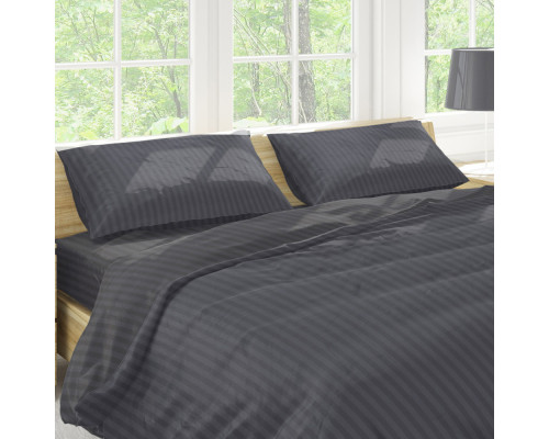 Простынь на резинке Stripy Graphite SoundSleep бязь 90х200 см