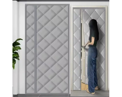 Штора утеплена на дверний отвір Магнітна прошита Magic Term 210х120 см (Асиметрія)