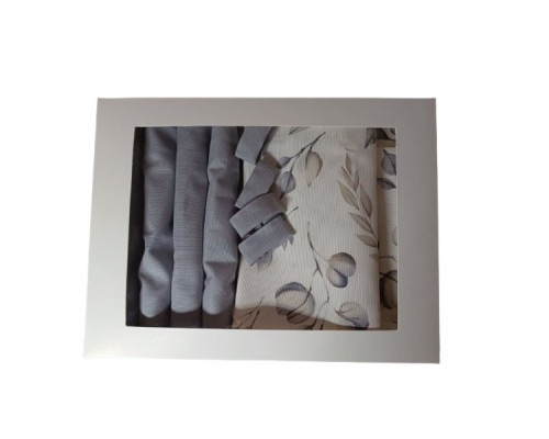 Набір серветок із тефлоновим просоченням 8 шт. Льон сірий