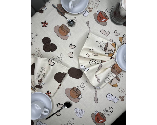 Скатертина тефлонова термостійка водовідштовхувальна CasaMia+2 серветки