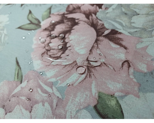 Набір серветок із тефлоновим просоченням 8 шт. Піон рожевий на сірому