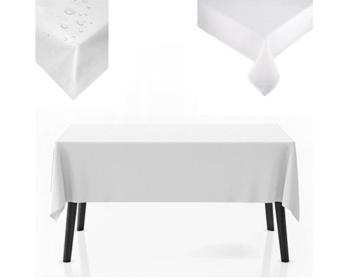 Скатертина тефлонова грязевідштовхувальна 140 см х 180 см CasaMia Біла