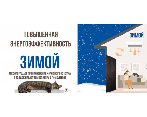 Магнітна штора утеплена на дверний отвір прошита розмір 210х90 см -Magic Term