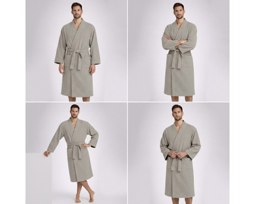 Халат SoundSleep довгий кімоно вафельний унісекс бежевий L/XL (2800005061413)