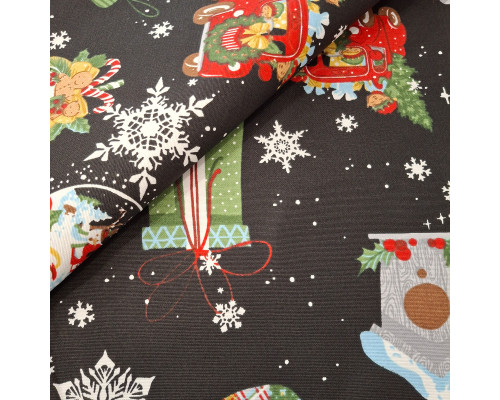 Ранер SoundSleep Charms новорічний водостійкий 35х100 см чорний (2800004658560)