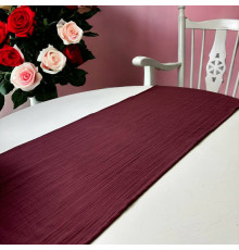 Раннер із рюшами Muslin Burgundy SoundSleep Бургунді 40х180 см