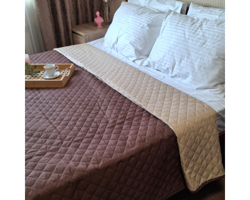 Покривало SoundSleep Soft Dream двостороннє 160х200 см шоколадно-бежеве (2800004674539)