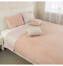Покривало велюрове стьобане Tenderness SoundSleep пудра 150х220 см