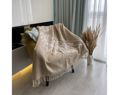 Плед бавовняний SoundSleep Wings бежевий 140х200 см