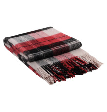 Плед вовняний Владі Ельф біло-червоний-антрацит 140х200 см