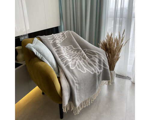 Плед бавовняний SoundSleep Wings сірий 140х200 см