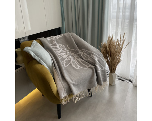 Плед бавовняний SoundSleep Wings сірий 140х200 см