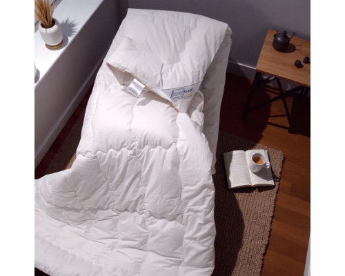Ковдра SoundSleep Woolen Gold зимова вовняна тик 155х215 см 450г молочна (2800004918657)