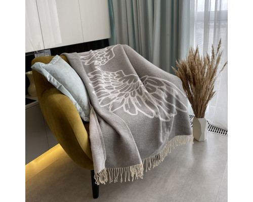 Плед бавовняний SoundSleep Wings сірий 140х200 см