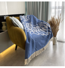 Плед бавовняний SoundSleep Wings синій 140х200 см