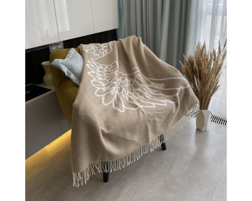 Плед бавовняний SoundSleep Wings бежевий 140х200 см