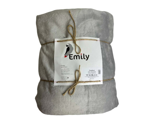 Плед велсофт Comfort TM Emily світло-сірий 310гм2 150х200 см