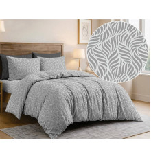 Комплект постільної білизни SoundSleep Leaves Grey бязь-голд односпальний 145х215 см (2800005187809)