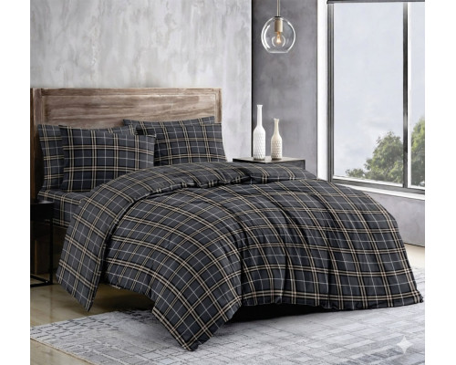 Комплект постільної білизни SoundSleep Tartan Dark Grey бязь-голд двоспальный 175х215 см (2800005093711)