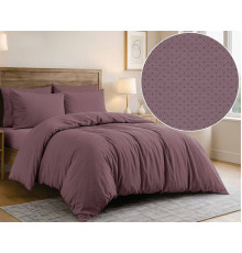 Комплект постільної білизни SoundSleep Dots Marsala бязь-голд односпальний 145х215 см (2800005185591)