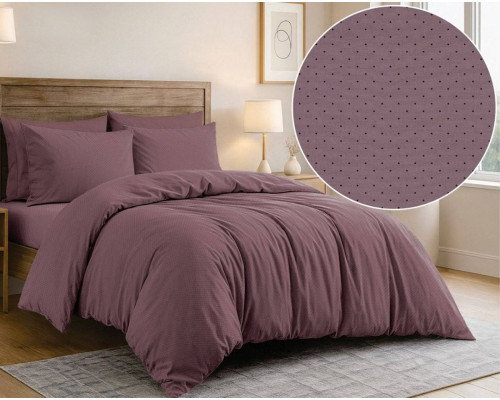 Комплект постільної білизни SoundSleep Dots Marsala бязь-голд односпальний 145х215 см (2800005185591)