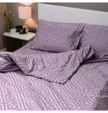 Комплект постільної білизни Rhomb Violet SoundSleep бязь євро