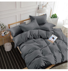 Комплект наволочок з кантом SoundSleep Stripe Dark Grey сатин-страйп темно-сірий 50х70 см