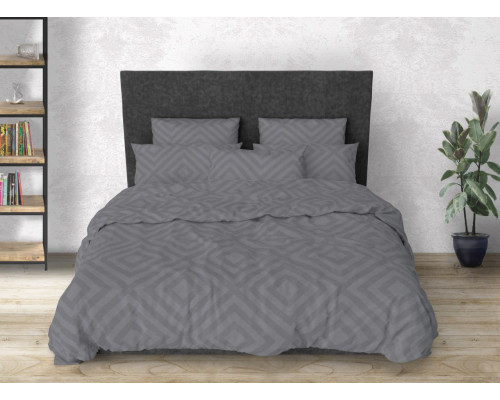 Комплект постільної білизни Rhomb Grey SoundSleep бязь полуторний