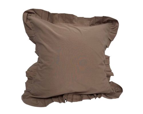 Наволочка декоративна з рюшами Stonewash Coffee SoundSleep 45х45 см