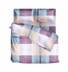 Комплект постільної білизни SoundSleep Quadro бязь Двоспальний євро 200х220 см бузковий (2800004769624)