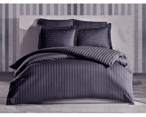 Наволочка з кантом Stripe Solar SoundSleep сатин-страйп чорна 50х70 см