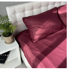 Комплект постільної білизни Emily Fiber Bordo Stripe мікрофібра односпальний 140х205 см бордо (2800005069167)