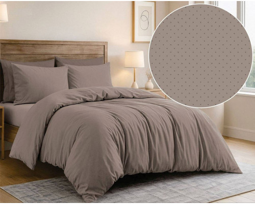 Комплект постільної білизни SoundSleep Dots Beige бязь-голд двоспальний 175х215 см (2800005185560)