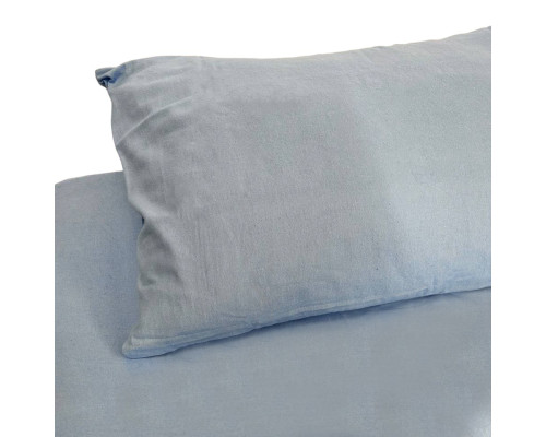 Простирадло на резинці фланелева Delicacy SoundSleep блакитна 90х200 см