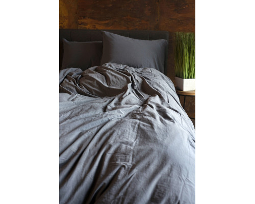 Комплект постільної білизни SoundSleep Stonewash Adriatic полуторний dark gray сірий