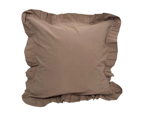 Наволочка декоративна з рюшами Stonewash Coffee SoundSleep 45х45 см