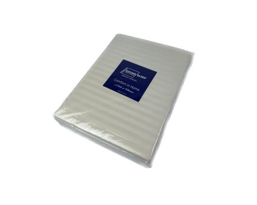 Комплект постільної білизни SoundSleep Stripe Beige сатин-страйп бежевий сімейний