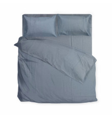 Комплект постельного белья SoundSleep Silken сатин Полуторный 160х215 см сіро-синій (2800004482493)