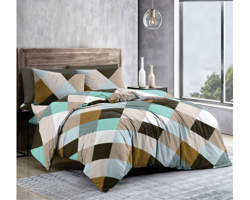 Комплект постільної білизни SoundSleep Color Tiles Brown бязь-голд односпальний 140х215 см (2800005093599)